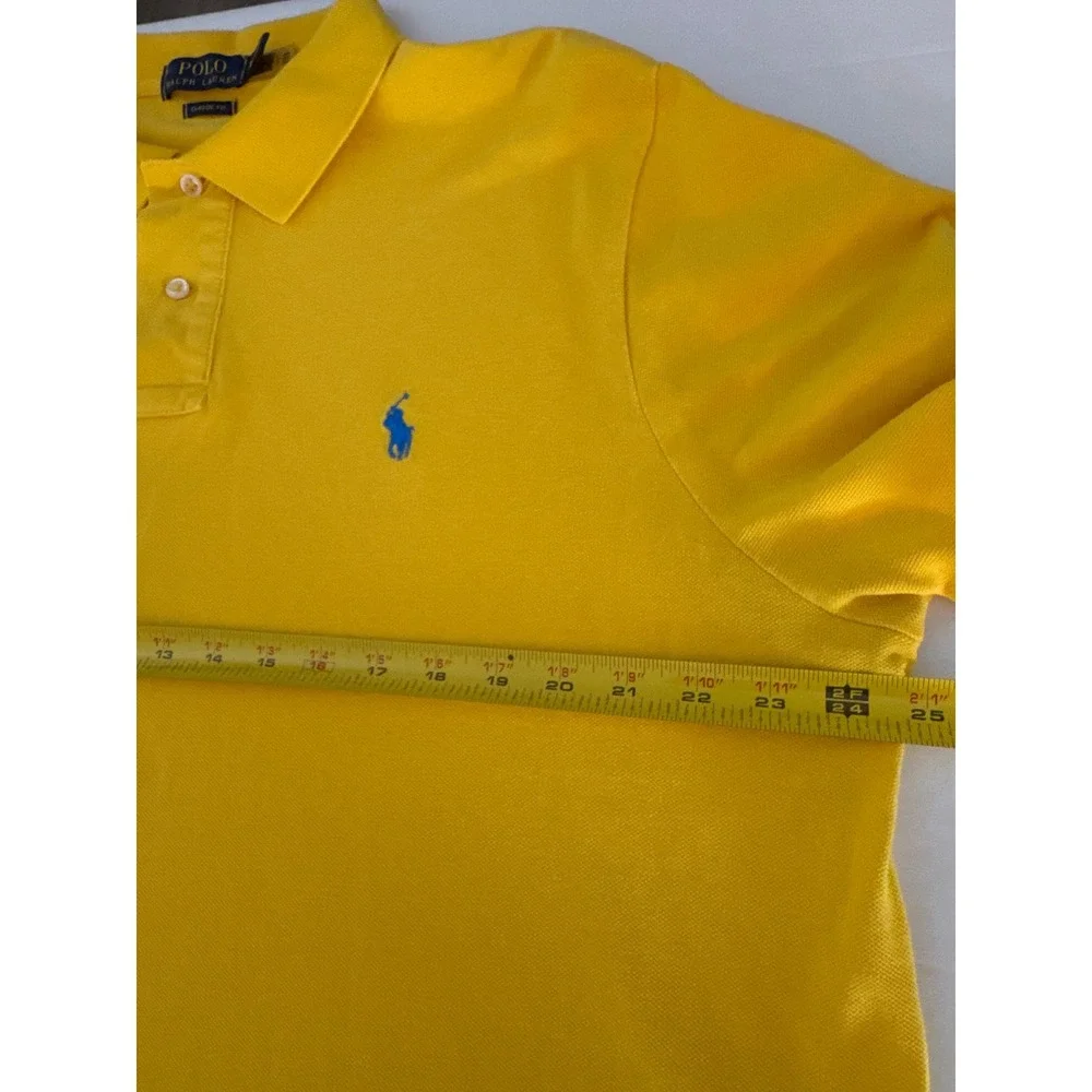 Polo Ralph Lauren Mens XL Yellow Classic Fit Short Sleeve Pique Polo Shirt